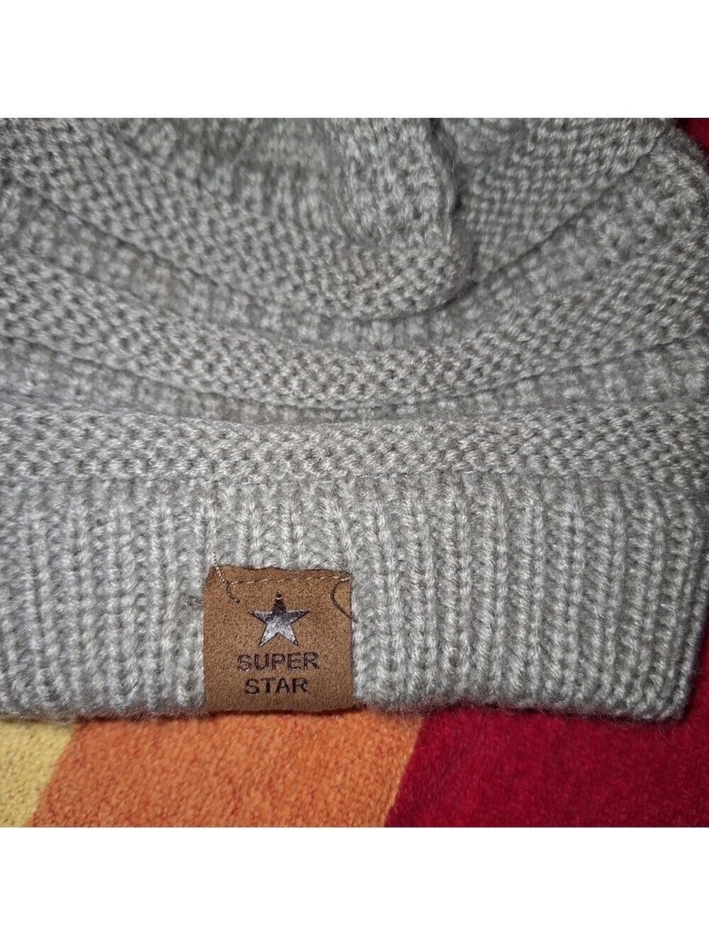 Gray Knit Toddler Beanie Stocking Cap